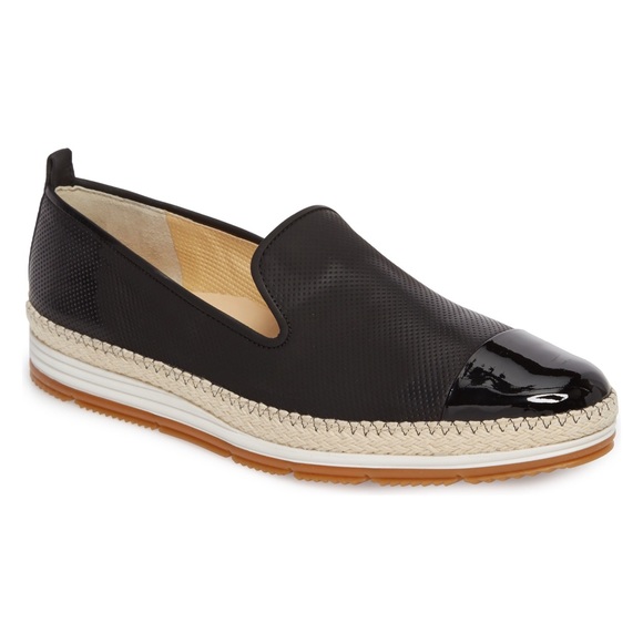Paul Green Shoes - PAUL GREEN Black Leather Posh Flat Espadrilles